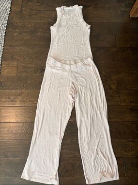 summersalt Pale Pink Stripe Tank & Lounge Pants Pajama Set